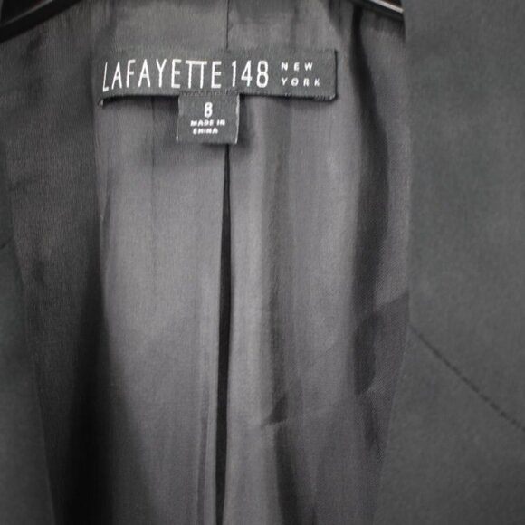 Lafayette 148 blazer womens 8 Responsible Finesse Crepe Piped Peak Lapel viscose - Picture 3 of 14